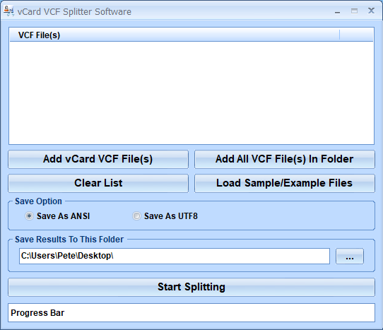 screenshot of vcf-splitter-software