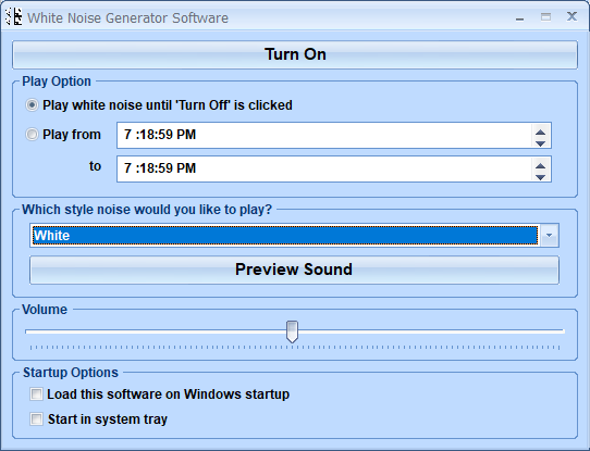 screenshot of white-noise-generator-software