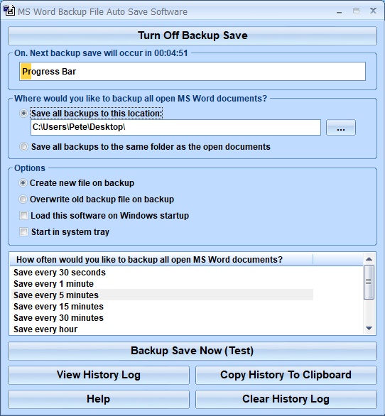 MS Word Backup File Auto Save Software 7.0 full