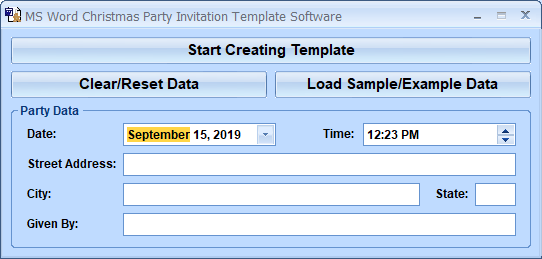 MS Word Christmas Party Invitation Template Software screenshot