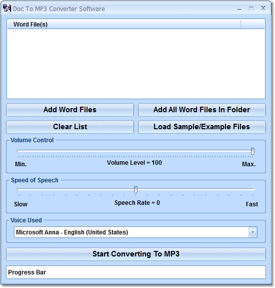 MS Word To MP3 Converter Software