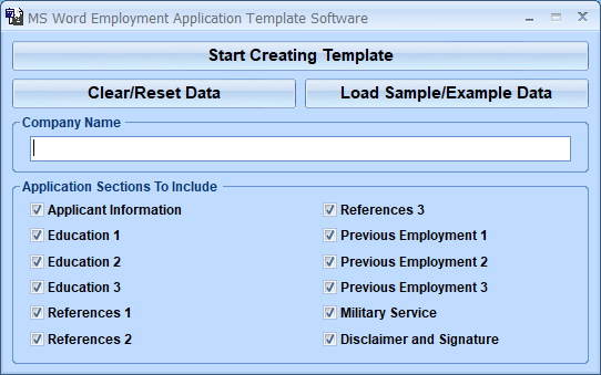 screenshot of ms-word-employment-application-template-software