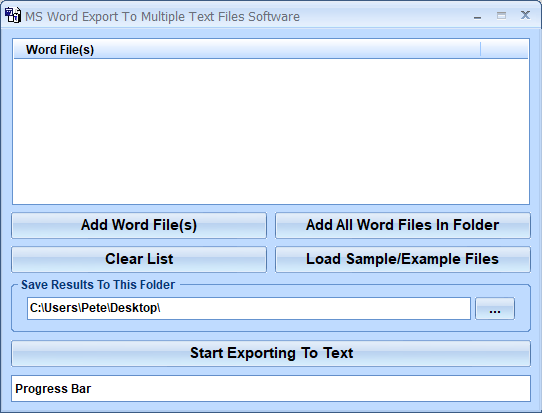 screenshot of ms-word-export-to-multiple-text-files-software