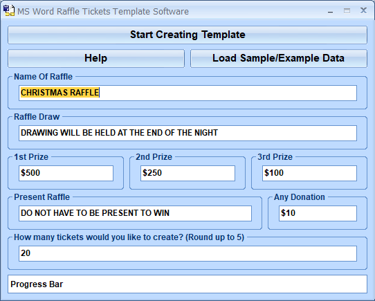 MS Word Raffle Tickets Template Software screenshot