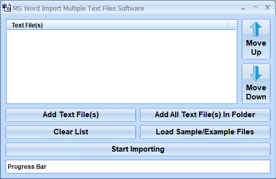 screenshot of ms-word-import-multiple-text-files-software