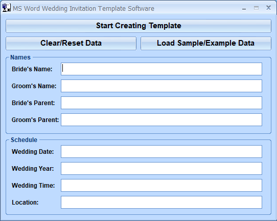 Windows 7 MS Word Wedding Invitation Template Software 7.0 full