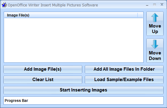 screenshot of openoffice-writer-insert-multiple-pictures-software