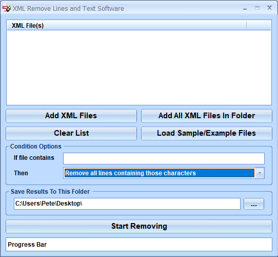 screenshot of xml-remove-line