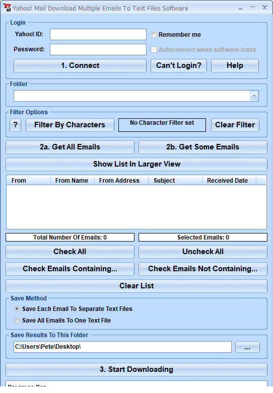 screenshot of yahoo!-mail-download-multiple-emails-to-text-files-software
